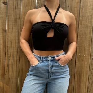Black Halter Top